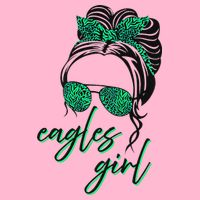 Eagles Girl Messy Bun Visor