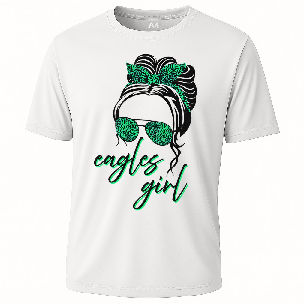 Eagles Girl Messy Bun Performance Shirt