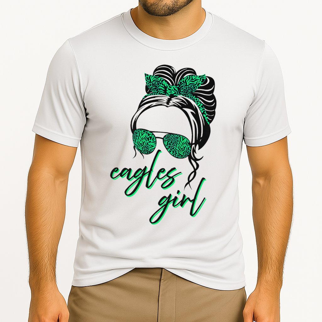 Eagles Girl Messy Bun Cooling Performance Crew T-Shirt