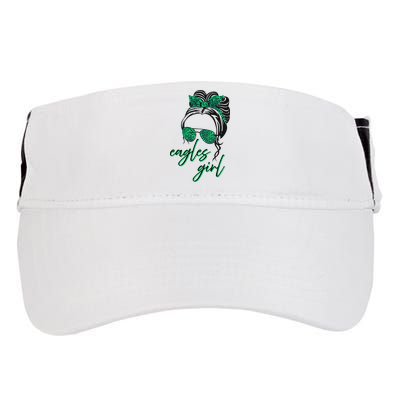 Eagles Girl Messy Bun Adult Drive Performance Visor