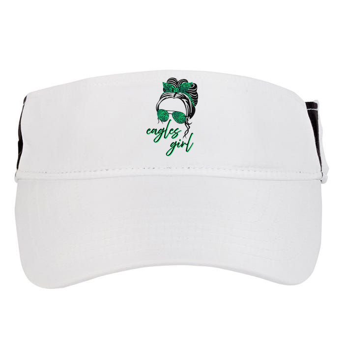Eagles Girl Messy Bun Adult Drive Performance Visor