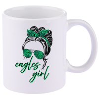 Eagles Girl Messy Bun 11oz C Handle Ceramic Mug