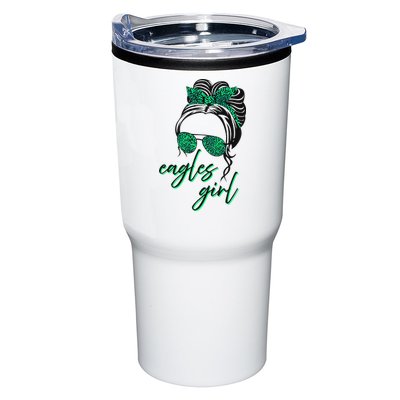 Eagles Girl Messy Bun Tumbler