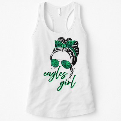 Eagles Girl Messy Bun Womens Tank Top