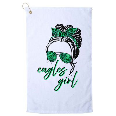 Eagles Girl Messy Bun Golf Towel