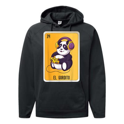 El Gordito Mexican Lottery Bingo Cards Performance Fleece Hoodie