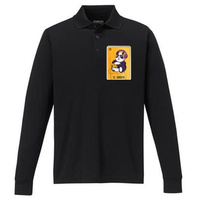 El Gordito Mexican Lottery Bingo Cards Performance Long Sleeve Polo