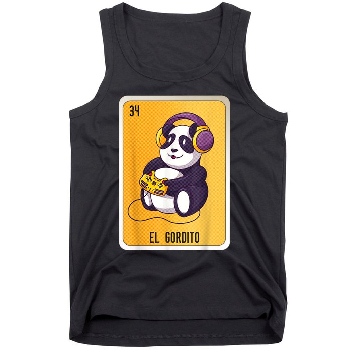 El Gordito Mexican Lottery Bingo Cards Tank Top