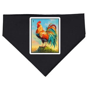 El Gallo Mexican Lottery Bingo Game Traditional Rooster Card USA-Made Doggie Bandana