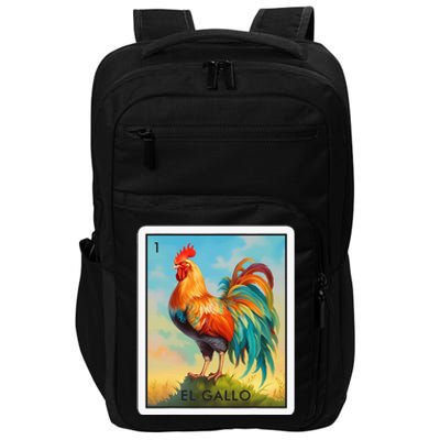 El Gallo Mexican Lottery Bingo Game Traditional Rooster Card Impact Tech Backpack