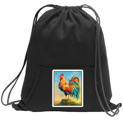 El Gallo Mexican Lottery Bingo Game Traditional Rooster Card Sweatshirt Cinch Pack Bag