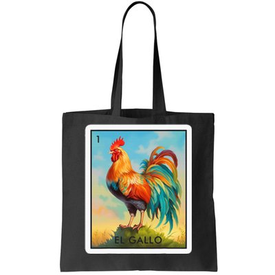 El Gallo Mexican Lottery Bingo Game Traditional Rooster Card Tote Bag