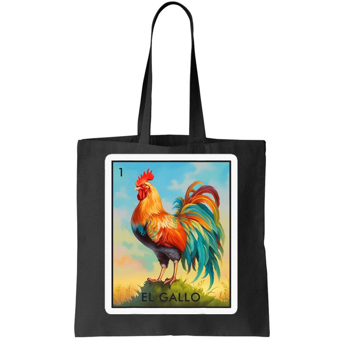 El Gallo Mexican Lottery Bingo Game Traditional Rooster Card Tote Bag