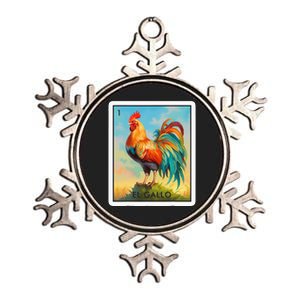 El Gallo Mexican Lottery Bingo Game Traditional Rooster Card Metallic Star Ornament