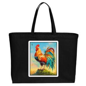 El Gallo Mexican Lottery Bingo Game Traditional Rooster Card Cotton Canvas Jumbo Tote