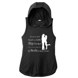 Every Girl Needs A Little Rip In Her Jeans And Beth In Her Soul Ladies PosiCharge Tri-Blend Wicking Draft Hoodie Tank