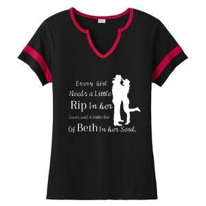 Every Girl Needs A Little Rip In Her Jeans And Beth In Her Soul Ladies Halftime Notch Neck Tee