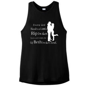 Every Girl Needs A Little Rip In Her Jeans And Beth In Her Soul Ladies PosiCharge Tri-Blend Wicking Tank