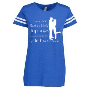 Every Girl Needs A Little Rip In Her Jeans And Beth In Her Soul Enza Ladies Jersey Football T-Shirt