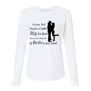 Every Girl Needs A Little Rip In Her Jeans And Beth In Her Soul Womens Cotton Relaxed Long Sleeve T-Shirt