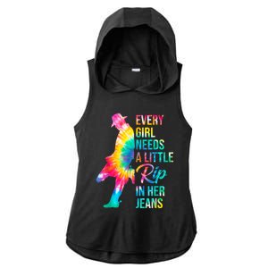 Every Girl Needs A Little Rip In Her Jeans Funny Quotes Ladies PosiCharge Tri-Blend Wicking Draft Hoodie Tank