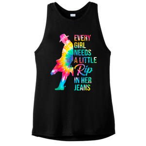 Every Girl Needs A Little Rip In Her Jeans Funny Quotes Ladies PosiCharge Tri-Blend Wicking Tank