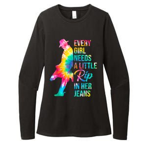 Every Girl Needs A Little Rip In Her Jeans Funny Quotes Womens CVC Long Sleeve Shirt