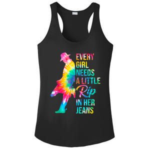 Every Girl Needs A Little Rip In Her Jeans Funny Quotes Ladies PosiCharge Competitor Racerback Tank