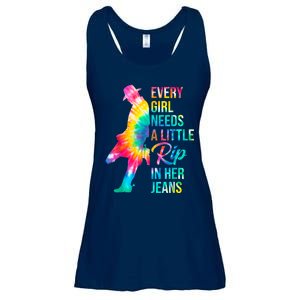 Every Girl Needs A Little Rip In Her Jeans Funny Quotes Ladies Essential Flowy Tank