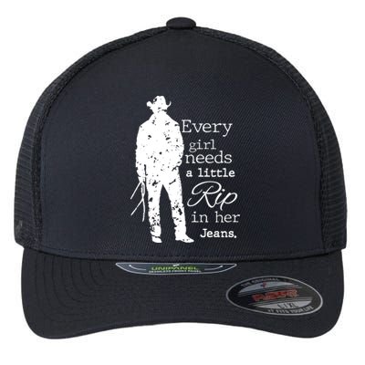 Every Girl Needs A Little Rip In Her Jeans Flexfit Unipanel Trucker Cap