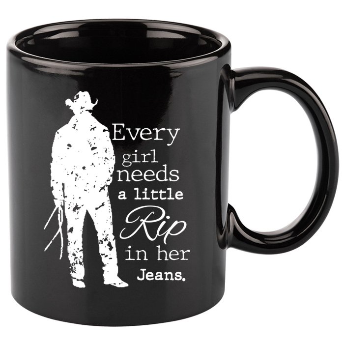 Every Girl Needs A Little Rip In Her Jeans 11oz C Handle Ceramic Mug