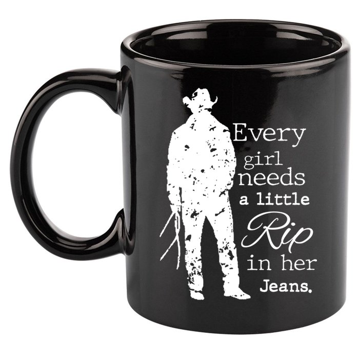 Every Girl Needs A Little Rip In Her Jeans 11oz C Handle Ceramic Mug
