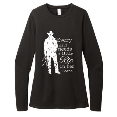 Every Girl Needs A Little Rip In Her Jeans Womens CVC Long Sleeve Shirt