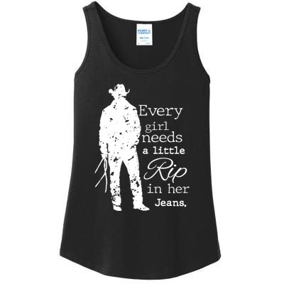 Every Girl Needs A Little Rip In Her Jeans Ladies Essential Tank