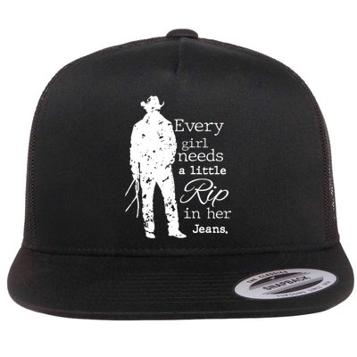 Every Girl Needs A Little Rip In Her Jeans Flatbill Hat