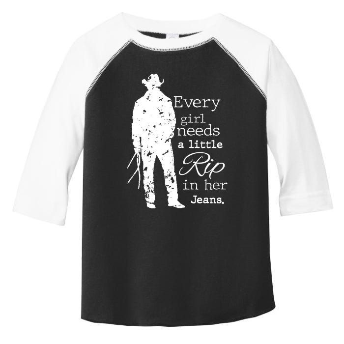 Every Girl Needs A Little Rip In Her Jeans Toddler Fine Jersey T-Shirt