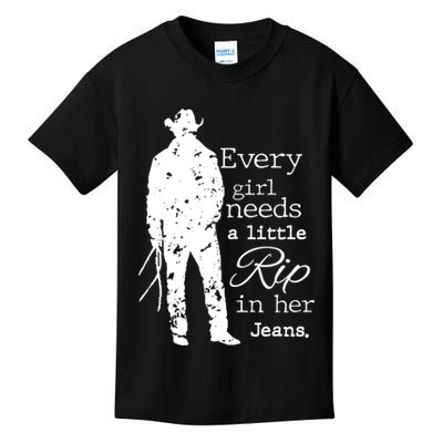 Every Girl Needs A Little Rip In Her Jeans Kids T-Shirt
