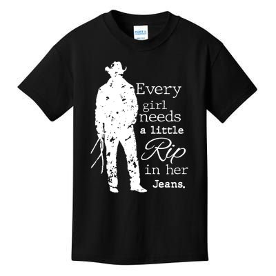 Every Girl Needs A Little Rip In Her Jeans Kids T-Shirt