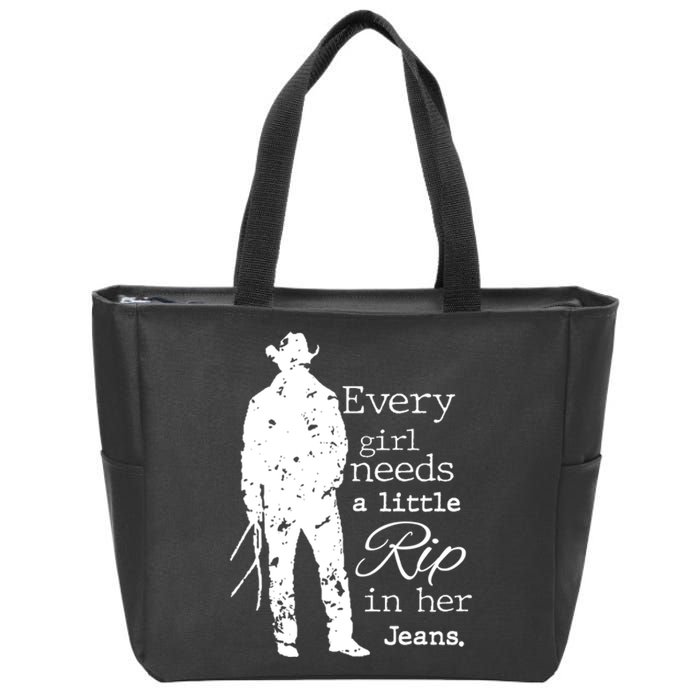 Every Girl Needs A Little Rip In Her Jeans Zip Tote Bag