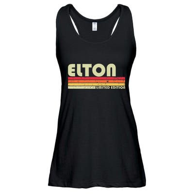 Elton Gift Name Personalized Funny Retro Vintage Birthday Ladies Essential Flowy Tank