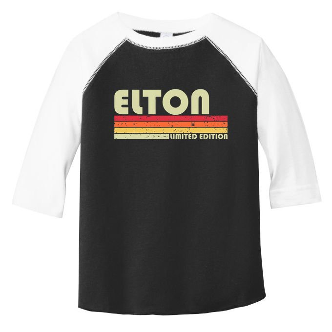 Elton Gift Name Personalized Funny Retro Vintage Birthday Toddler Fine Jersey T-Shirt