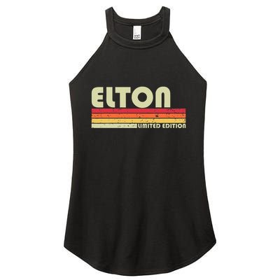 Elton Gift Name Personalized Funny Retro Vintage Birthday Women's Perfect Tri Rocker Tank