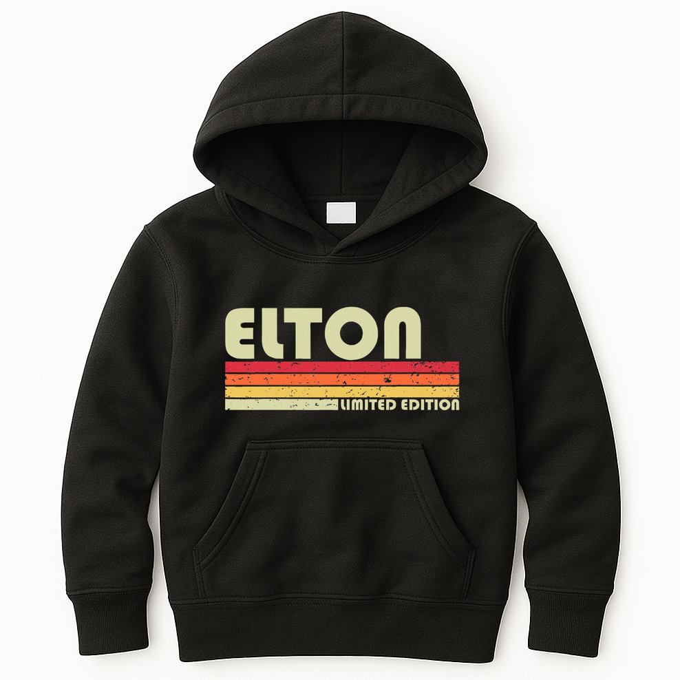 Elton Gift Name Personalized Funny Retro Vintage Birthday Kids Hoodie