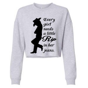 Every Girl Needs A Little Rip In Her Jeans Cropped Pullover Crew