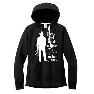 Every Girl Needs A Little Rip In Her Jeans Women's Fleece Hoodie