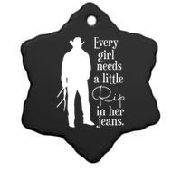 Every Girl Needs A Little Rip In Her Jeans Ceramic Star Ornament