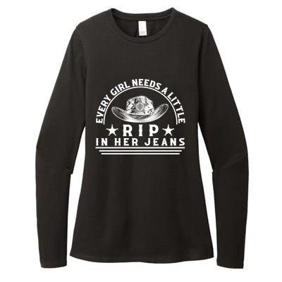 Every Girl Needs A Little Rip In Her Jeans Womens CVC Long Sleeve Shirt