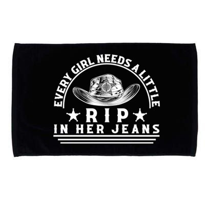 Every Girl Needs A Little Rip In Her Jeans Microfiber Hand Towel