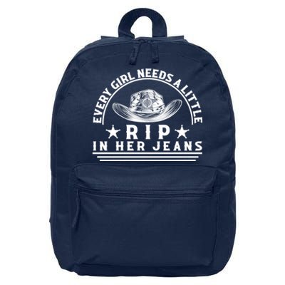 Every Girl Needs A Little Rip In Her Jeans 16 in Basic Backpack