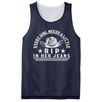 Every Girl Needs A Little Rip In Her Jeans Mesh Reversible Basketball Jersey Tank